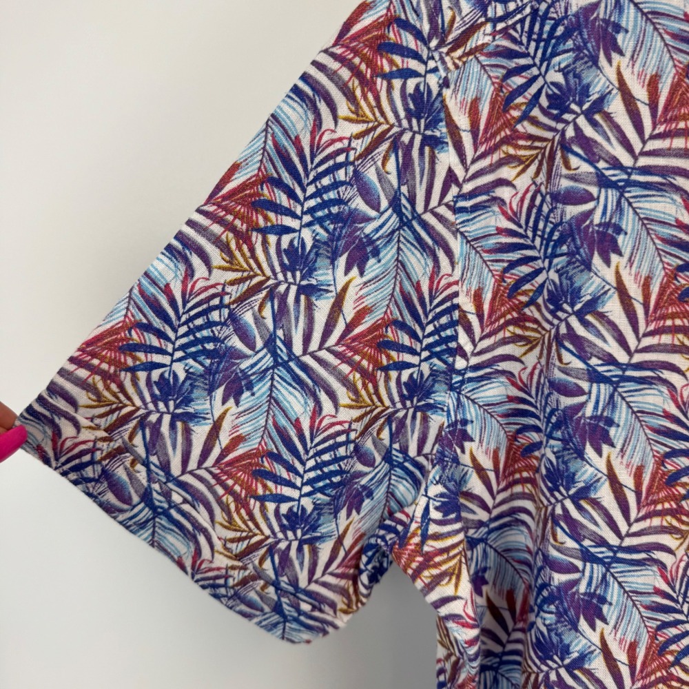 Robert Graham Teigen Mens Medium Multi Tropical Palm Linen Shirt NWT - Picture 6 of 16